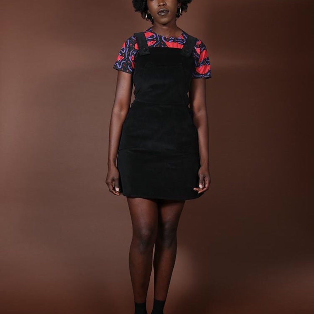 NOOWORKS Overall Dress | Black Corduroy | Small